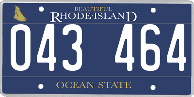 RI license plate 043464