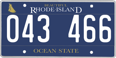 RI license plate 043466
