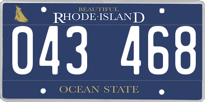 RI license plate 043468
