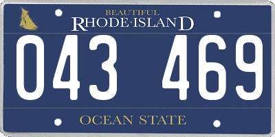 RI license plate 043469