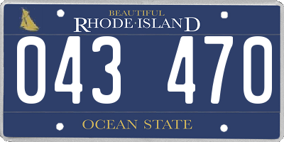RI license plate 043470
