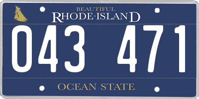RI license plate 043471