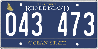 RI license plate 043473