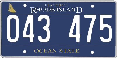 RI license plate 043475