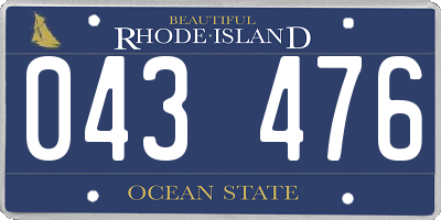 RI license plate 043476