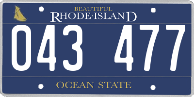 RI license plate 043477