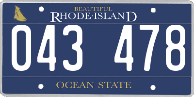 RI license plate 043478