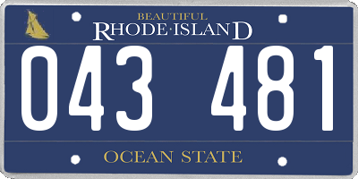 RI license plate 043481