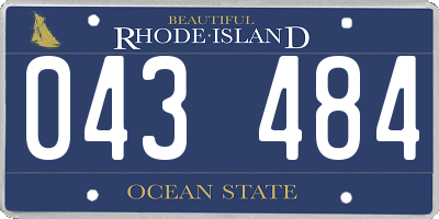 RI license plate 043484