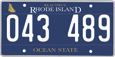 RI license plate 043489