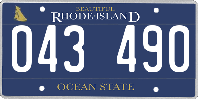 RI license plate 043490