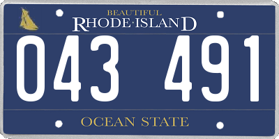 RI license plate 043491