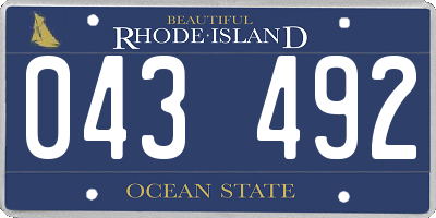 RI license plate 043492