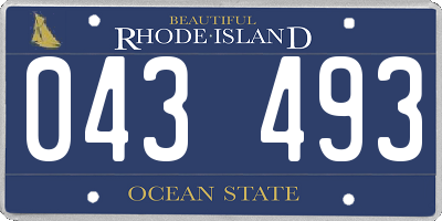 RI license plate 043493