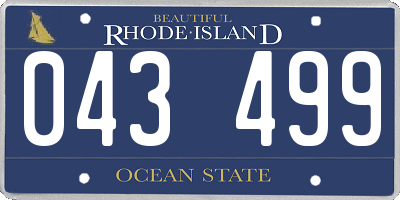 RI license plate 043499