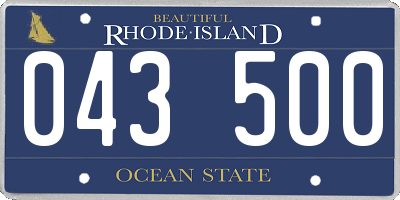 RI license plate 043500