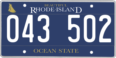 RI license plate 043502
