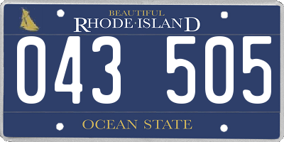 RI license plate 043505