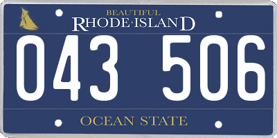 RI license plate 043506