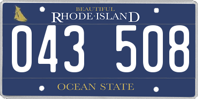 RI license plate 043508