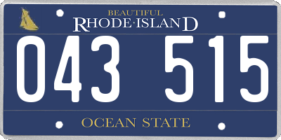 RI license plate 043515