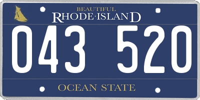 RI license plate 043520