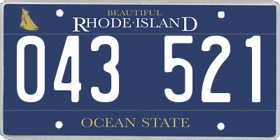 RI license plate 043521