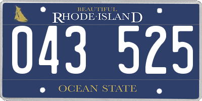 RI license plate 043525