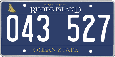 RI license plate 043527