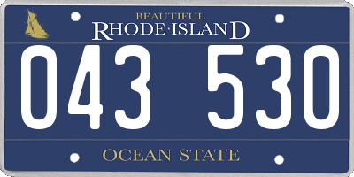 RI license plate 043530