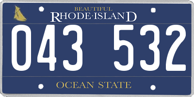 RI license plate 043532