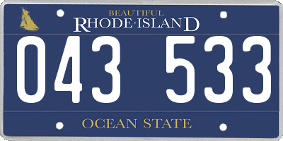 RI license plate 043533