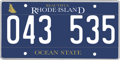 RI license plate 043535