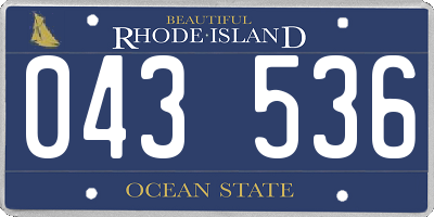 RI license plate 043536
