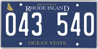 RI license plate 043540