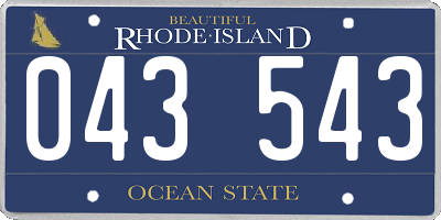 RI license plate 043543