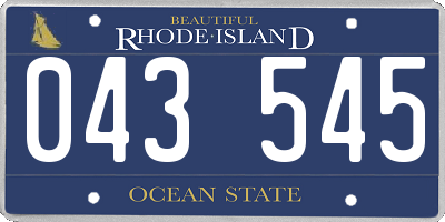 RI license plate 043545