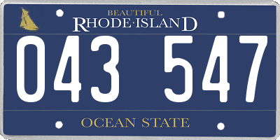 RI license plate 043547