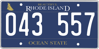 RI license plate 043557