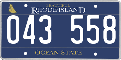 RI license plate 043558