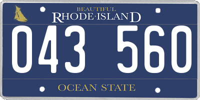 RI license plate 043560