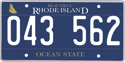 RI license plate 043562