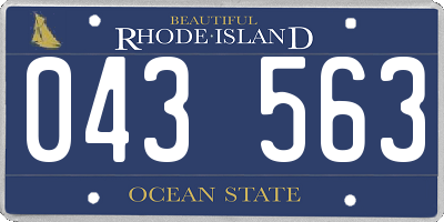 RI license plate 043563