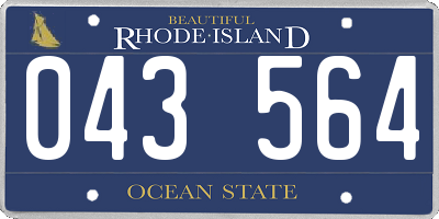 RI license plate 043564