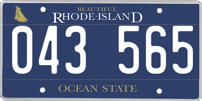 RI license plate 043565