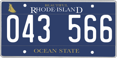 RI license plate 043566