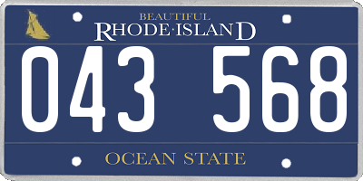RI license plate 043568