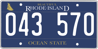 RI license plate 043570