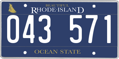 RI license plate 043571