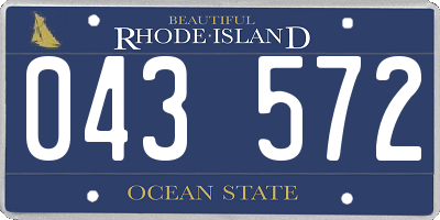 RI license plate 043572